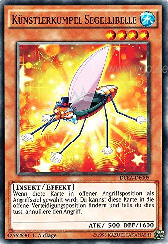 DUEA-DE005 Künstlerkumpel Segellibelle 1. Auflage im Set mit original Gwindi Kartenschutzhülle von Yu-Gi-Oh!
