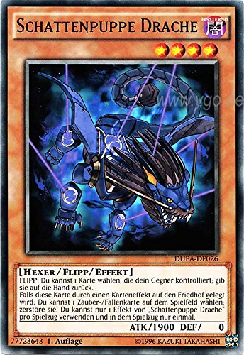 DUEA-DE026 Schattenpuppe Drache im Set mit original Gwindi Kartenschutzhülle von Yu Gi Oh