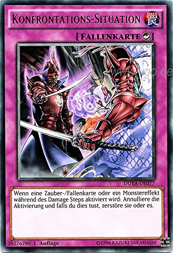 DUEA-DE077 Konfrontations-Situation im Set mit original Gwindi Kartenschutzhülle von Yu-Gi-Oh!