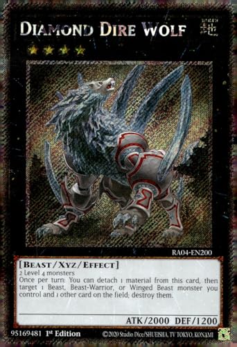 Diamond Dire Wolf (Platinum Secret Rare) – RA04-EN200 – Platinum Secret Rare – 1. Auflage von Yu-Gi-Oh!