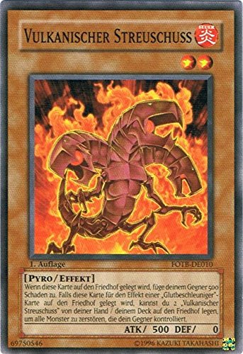 FOTB-DE010 Vulkanischer Streuschuss 1. Auflage im Set mit original Gwindi Kartenschutzhülle von Yu-Gi-Oh!