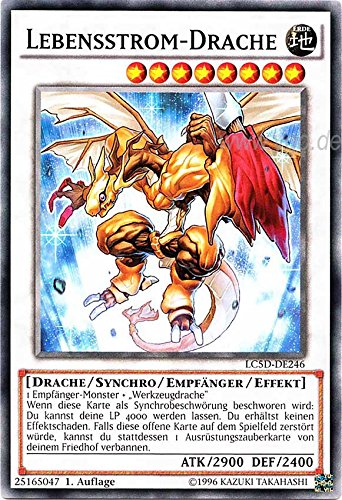 LC5D-DE246 Lebensstrom-Drache 1. Auflage im Set mit original Gwindi Kartenschutzhülle von Yu-Gi-Oh!