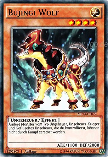 MP14-DE072 Bujingi Wolf 1. Auflage im Set mit original Gwindi Kartenschutzhülle von Yu-Gi-Oh!