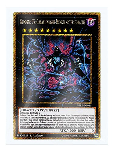 PGL2-DE015 Nummer 95: Galaxieaugen-Dunkelmateriedrache 1. Auflage im Set mit original Gwindi Kartenschutzhülle von Yu-Gi-Oh!