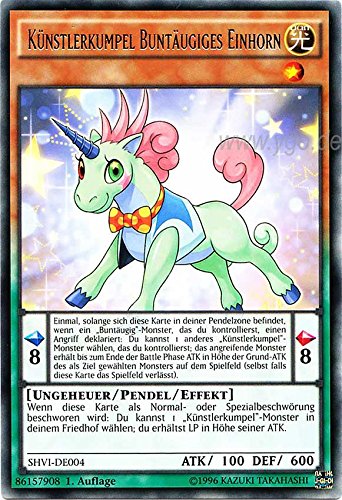 SHVI-DE004 Künstlerkumpel Buntäugiges Einhorn 1. Auflage im Set mit original Gwindi Kartenschutzhülle SHVI-DE004 Künstlerkumpel Buntäugiges Einhorn 1. Auflage im Set mit original Gwindi Kartenschutzhülle von Yu-Gi-Oh!