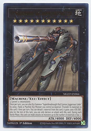 Superdreadnought Rail Cannon Juggernaut Liebe – MGED-EN066 – seltene – 1. Ausgabe von Yu Gi Oh