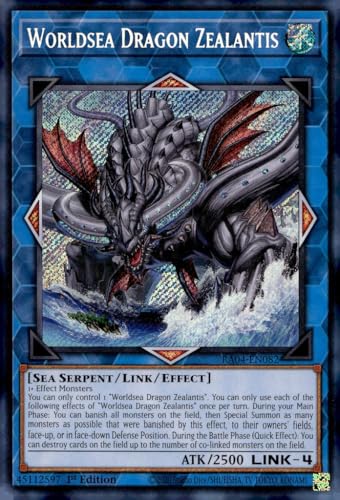 Worldsea Dragon Zealantis (Secret Rare) – RA04-EN082 – Secret Rare – 1. Auflage von Yu-Gi-Oh!