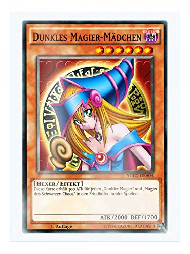 YGLD-DEA04 Dunkles Magier-Mädchen 1. Auflage im Set mit original Gwindi Kartenschutzhülle von Yu-Gi-Oh!