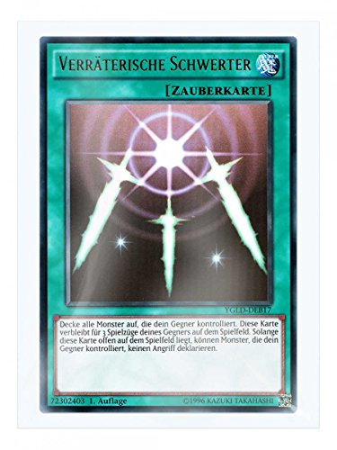YGLD-DEB17 Verräterische Schwerter 1. Auflage im Set mit original Gwindi Kartenschutzhülle von Yu Gi Oh