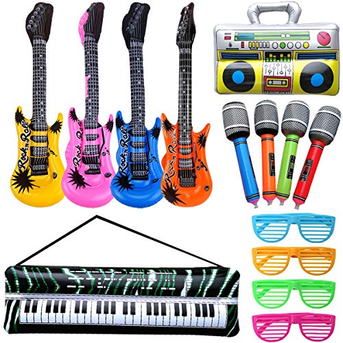 14 Stück Luftgitarre Rockstar Aufblasbare Air-Guitar Luft-Gitarren, Aufblasbare Party Props, Aufblasbares Saxophon Gitarre Mikrofon Trommel Musikinstrumente Zubehör, Party Supplies Favors Ballons 14 Stück Luftgitarre Rockstar Aufblasbare Air-Guitar Luft-Gitarren, Aufblasbare Party Props, Aufblasbares Saxophon Gitarre Mikrofon Trommel Musikinstrumente Zubehör, Party Supplies Favors Ballons von YuChiSX
