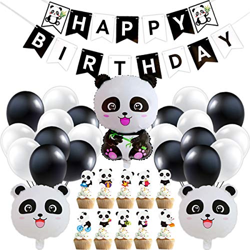 Panda-Dekorationsset für Geburtstagsparty, Panda Party Dekorationen gehören Panda Mylar Balloons, Kindergeburtstag Deko Panda Geburtstag Dekoration Set für Mädchen, Panda Themen Babyparty Panda-Dekorationsset für Geburtstagsparty, Panda Party Dekorationen gehören Panda Mylar Balloons, Kindergeburtstag Deko Panda Geburtstag Dekoration Set für Mädchen, Panda Themen Babyparty von YuChiSX
