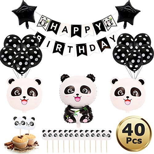 Panda Party Dekorationen gehören Panda Mylar Balloons,Kindergeburtstag Deko Panda Geburtstag Dekoration Set für Jungen Mädchen mit Happy Birthday Girlande für Geburtstag Party Babyparty Dekoration Panda Party Dekorationen gehören Panda Mylar Balloons,Kindergeburtstag Deko Panda Geburtstag Dekoration Set für Jungen Mädchen mit Happy Birthday Girlande für Geburtstag Party Babyparty Dekoration von YuChiSX