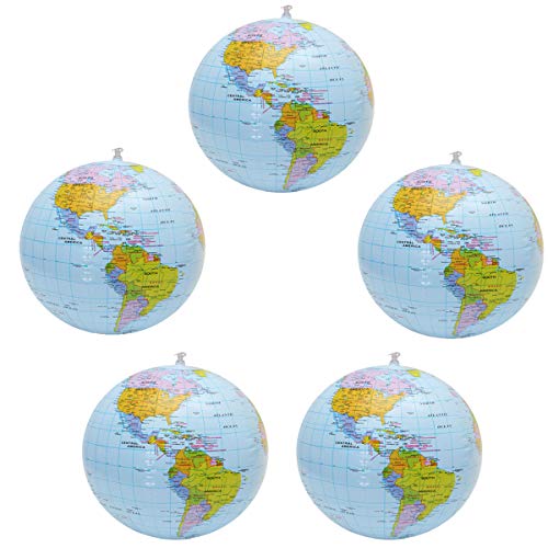 YuChiSX 5 Stück Aufblasbare Globe PVC World Globe aufblasbar Earth Beach Ball für Strand Spielen oder Lehre, ideal für Strand, Pool, Geburtstagsfeiern,Wissenschaft Geographie Bildung YuChiSX 5 Stück Aufblasbare Globe PVC World Globe aufblasbar Earth Beach Ball für Strand Spielen oder Lehre, ideal für Strand, Pool, Geburtstagsfeiern,Wissenschaft Geographie Bildung von YuChiSX