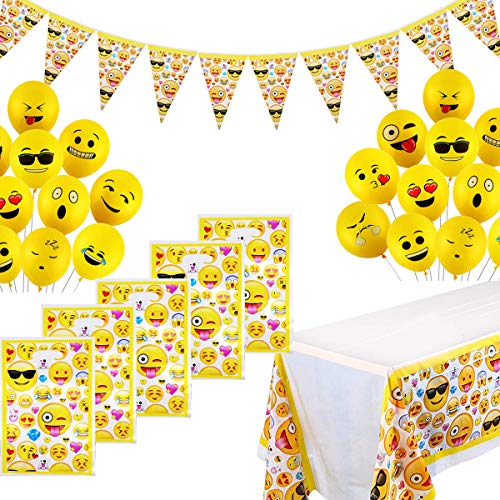 Teiliges Party-Set Emoji Kindergeburtstag Partydekoration mit Banner, Smiley Ballon, Party Geschenktüten, Emoji Smiley Latexballons, Geburtstagsfeierversorgungen Neuheit Hochzeit Teiliges Party-Set Emoji Kindergeburtstag Partydekoration mit Banner, Smiley Ballon, Party Geschenktüten, Emoji Smiley Latexballons, Geburtstagsfeierversorgungen Neuheit Hochzeit von YuChiSX