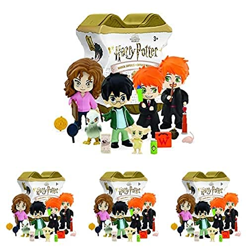 YuMe 13540 - Harry Potter Magische Sammelkapsel Serie 3, mit 1 von 10 kleinen Spielfiguren und Zubehör für Kinder zum Spielen und Sammeln, 4er Pack von YuMe