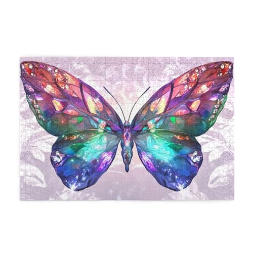 Puzzle 1500 Teile, Puzzle Erwachsene, Holzpuzzle Abstrakt Impossible Jigsaw, Clevere Rätsel, HD Farbe Jigsaw mit Geschenkbox Verpackung for Room Decor, Geschenke für Frauen Schmetterling 87x57cm p-352 von Yuammgxi
