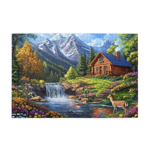 Puzzle 1500 Teile, Puzzle Erwachsene, Holzpuzzle Berg Impossible Jigsaw, Clevere Rätsel, HD Farbe Jigsaw mit Geschenkbox Verpackung for Room Decor, Geschenke für Frauen Holzhaus 87x57cm p-1056 Puzzle 1500 Teile, Puzzle Erwachsene, Holzpuzzle Berg Impossible Jigsaw, Clevere Rätsel, HD Farbe Jigsaw mit Geschenkbox Verpackung for Room Decor, Geschenke für Frauen Holzhaus 87x57cm p-1056 von Yuammgxi