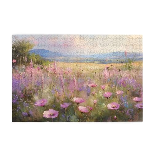 Puzzle 1500 Teile, Puzzle Erwachsene, Holzpuzzle Blume Impossible Jigsaw, Clevere Rätsel, HD Farbe Jigsaw mit Geschenkbox Verpackung for Aesthetic Room Decor, Geschenke für Frauen Anlage 87x57cm p-691 von Yuammgxi