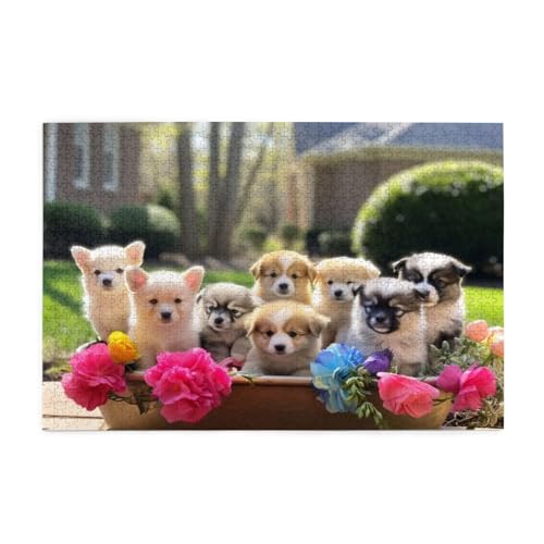 Puzzle 1500 Teile, Puzzle Erwachsene, Holzpuzzle Blume Impossible Jigsaw, Clevere Rätsel, HD Farbe Jigsaw mit Geschenkbox Verpackung for Aesthetic Room Decor, Geschenke für Frauen Hund 87x57cm p-1650 Puzzle 1500 Teile, Puzzle Erwachsene, Holzpuzzle Blume Impossible Jigsaw, Clevere Rätsel, HD Farbe Jigsaw mit Geschenkbox Verpackung for Aesthetic Room Decor, Geschenke für Frauen Hund 87x57cm p-1650 von Yuammgxi
