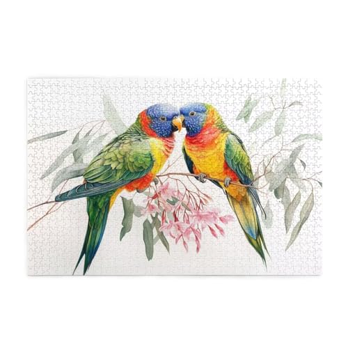 Puzzle 1500 Teile, Puzzle Erwachsene, Holzpuzzle Bunt Impossible Jigsaw, Clevere Rätsel, HD Farbe Jigsaw mit Geschenkbox Verpackung for Room Decor, Geschenke für Frauen Papagei 87x57cm p-1365 von Yuammgxi