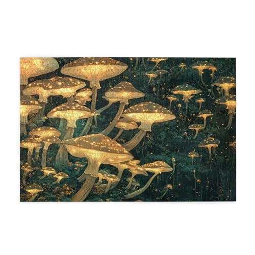 Puzzle 1500 Teile, Puzzle Erwachsene, Holzpuzzle Fantasie Impossible Jigsaw, Clevere Rätsel, HD Farbe Jigsaw mit Geschenkbox Verpackung for Room Decor, Geschenke für Frauen Pilz 87x57cm p-542 von Yuammgxi