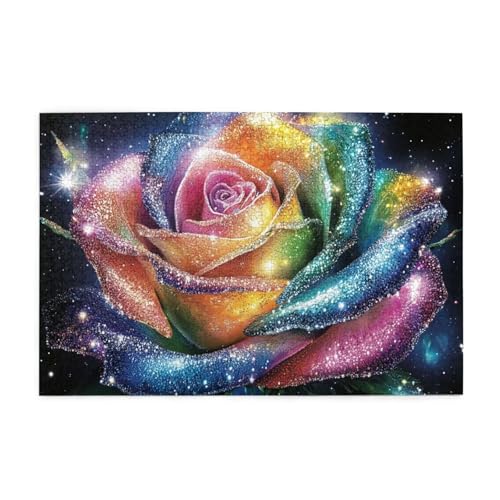 Puzzle 1500 Teile, Puzzle Erwachsene, Holzpuzzle Fantasie Impossible Jigsaw, Clevere Rätsel, HD Farbe Jigsaw mit Geschenkbox Verpackung for Room Decor, Geschenke für Frauen Rose 87x57cm p-562 von Yuammgxi