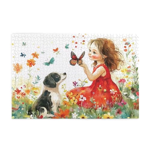 Puzzle 1500 Teile, Puzzle Erwachsene, Holzpuzzle Hund Impossible Jigsaw, Clevere Rätsel, HD Farbe Jigsaw mit Geschenkbox Verpackung for Aesthetic Room Decor, Geschenke für Frauen Engel 87x57cm p-97 von Yuammgxi