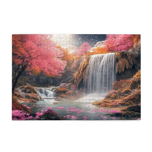 Puzzle 1500 Teile, Puzzle Erwachsene, Holzpuzzle Japan Impossible Jigsaw, Clevere Rätsel, HD Farbe Jigsaw mit Geschenkbox Verpackung for Aesthetic Room Decor, Geschenke für Frauen Fallen 87x57cm p-883 von Yuammgxi