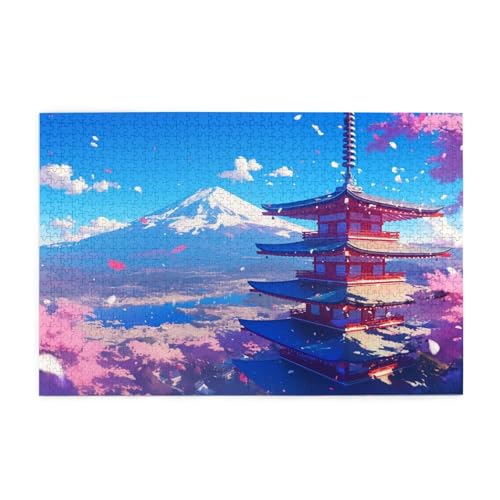 Puzzle 1500 Teile, Puzzle Erwachsene, Holzpuzzle Japan Impossible Jigsaw, Clevere Rätsel, HD Farbe Jigsaw mit Geschenkbox Verpackung for Aesthetic Room Decor, Geschenke für Frauen Palast 87x57cm p-646 von Yuammgxi