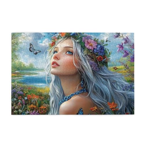 Puzzle 1500 Teile, Puzzle Erwachsene, Holzpuzzle Landschaft Impossible Jigsaw, Clevere Rätsel, HD Farbe Jigsaw mit Geschenkbox Verpackung for Room Decor, Geschenke für Frauen Engel 87x57cm p-950 von Yuammgxi