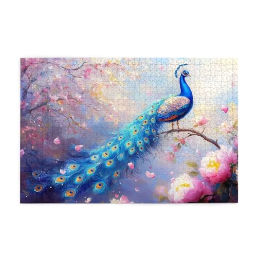Puzzle 1500 Teile, Puzzle Erwachsene, Holzpuzzle Landschaft Impossible Jigsaw, Clevere Rätsel, HD Farbe Jigsaw mit Geschenkbox Verpackung for Room Decor, Geschenke für Frauen Pfau 87x57cm p-34 von Yuammgxi