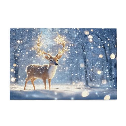 Puzzle 1500 Teile, Puzzle Erwachsene, Holzpuzzle Landschaft Impossible Jigsaw, Clevere Rätsel, HD Farbe Jigsaw mit Geschenkbox Verpackung for Room Decor, Geschenke für Frauen REH 87x57cm p-120 von Yuammgxi