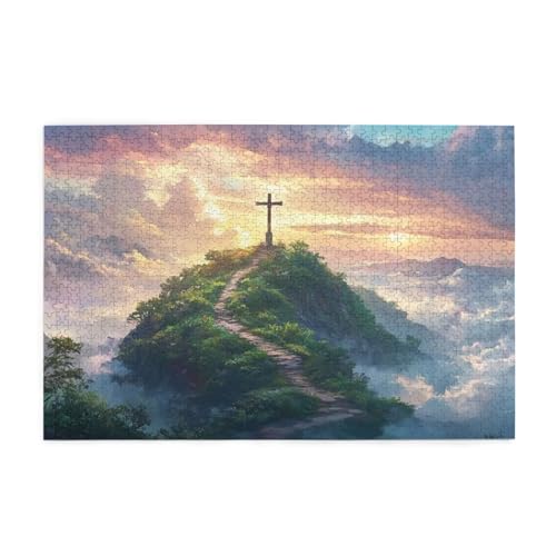 Puzzle 1500 Teile, Puzzle Erwachsene, Holzpuzzle Landschaft Impossible Jigsaw, Clevere Rätsel, HD Farbe Jigsaw mit Geschenkbox Verpackung for Room Decor, Geschenke für Frauen Religion 87x57cm p-471 von Yuammgxi