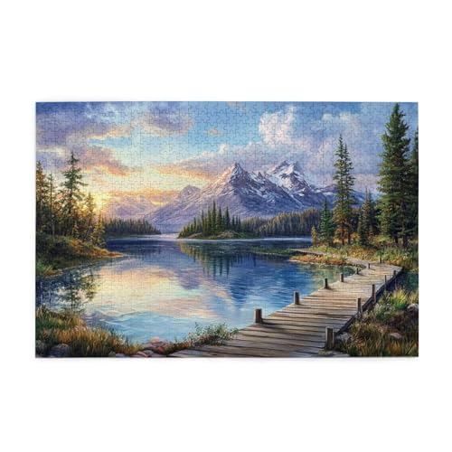 Puzzle 1500 Teile, Puzzle Erwachsene, Holzpuzzle Meer Impossible Jigsaw, Clevere Rätsel, HD Farbe Jigsaw mit Geschenkbox Verpackung for Aesthetic Room Decor, Geschenke für Frauen Baum 87x57cm p-1066 von Yuammgxi