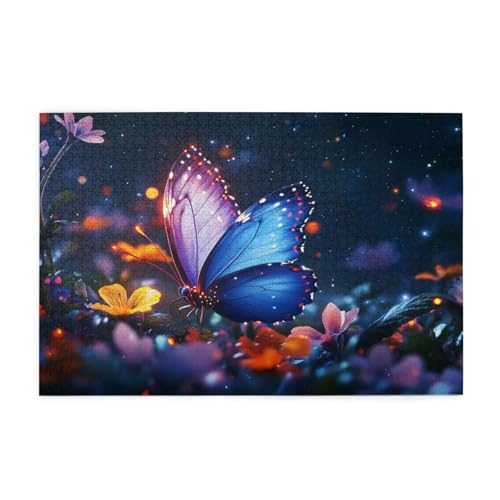 Puzzle 1500 Teile, Puzzle Erwachsene, Holzpuzzle Schmetterling Impossible Jigsaw, Clevere Rätsel, HD Farbe Jigsaw mit Geschenkbox Verpackung for Room Decor, Geschenke für Frauen Traum 87x57cm p-1162 von Yuammgxi