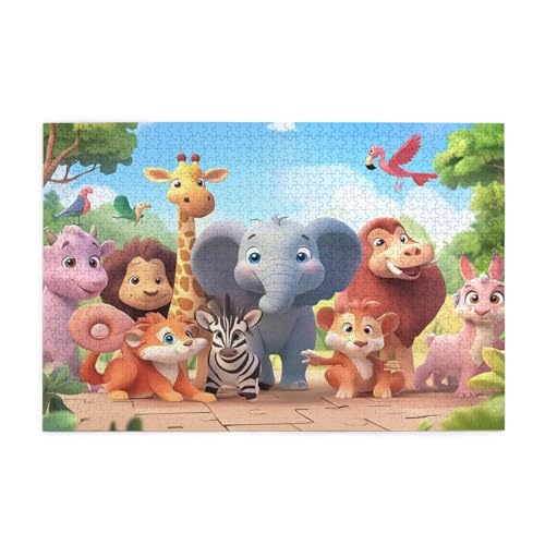 Puzzle 1500 Teile, Puzzle Erwachsene, Holzpuzzle Tier Impossible Jigsaw, Clevere Rätsel, HD Farbe Jigsaw mit Geschenkbox Verpackung for Room Decor, Geschenke für Frauen Karikatur 87x57cm p-84 von Yuammgxi