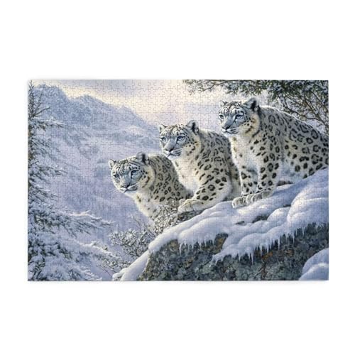 Puzzle 1500 Teile, Puzzle Erwachsene, Holzpuzzle Tier Impossible Jigsaw, Clevere Rätsel, HD Farbe Jigsaw mit Geschenkbox Verpackung for Room Decor, Geschenke für Frauen Leopard 87x57cm p-1616 von Yuammgxi