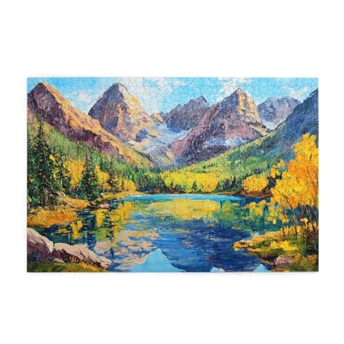 Puzzle 2000 Teile, Puzzle Erwachsene, Holzpuzzle Abstrakt Impossible Jigsaw, Clevere Rätsel, HD Farbe Jigsaw mit Geschenkbox Verpackung for Room Decor, Geschenke für Frauen Berg 100x70cm p-1021 von Yuammgxi