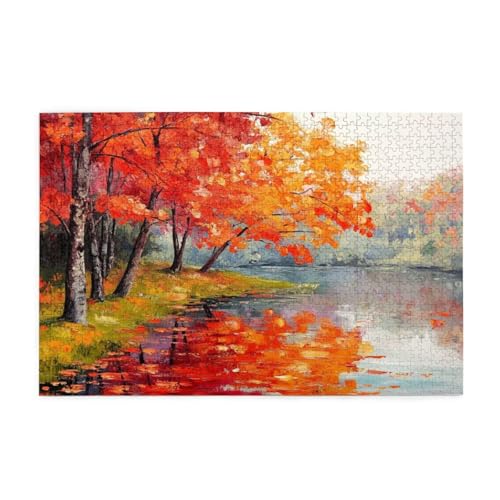 Puzzle 2000 Teile, Puzzle Erwachsene, Holzpuzzle Baum Impossible Jigsaw, Clevere Rätsel, HD Farbe Jigsaw mit Geschenkbox Verpackung for Aesthetic Room Decor, Geschenke für Frauen Herbst 100x70cm p-550 von Yuammgxi