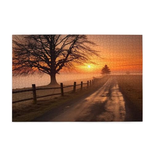 Puzzle 2000 Teile, Puzzle Erwachsene, Holzpuzzle Baum Impossible Jigsaw, Clevere Rätsel, HD Farbe Jigsaw mit Geschenkbox Verpackung for Room Decor, Geschenke für Frauen Sonnenuntergang 100x70cm p-1546 von Yuammgxi