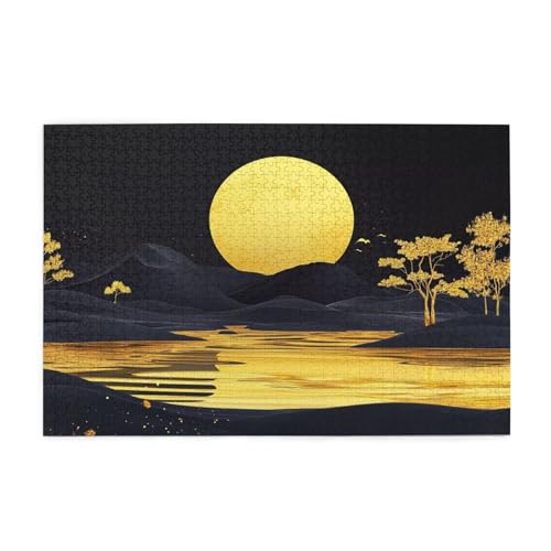 Puzzle 2000 Teile, Puzzle Erwachsene, Holzpuzzle Berg Impossible Jigsaw, Clevere Rätsel, HD Farbe Jigsaw mit Geschenkbox Verpackung for Aesthetic Room Decor, Geschenke für Frauen Mond 100x70cm p-286 von Yuammgxi