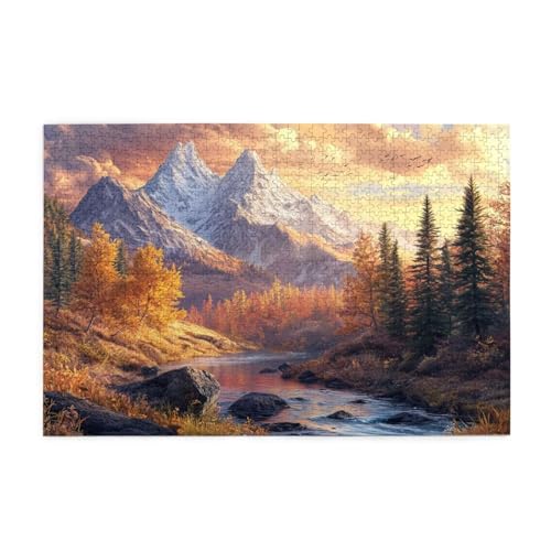 Puzzle 2000 Teile, Puzzle Erwachsene, Holzpuzzle Berg Impossible Jigsaw, Clevere Rätsel, HD Farbe Jigsaw mit Geschenkbox Verpackung for Aesthetic Room Decor, Geschenke für Frauen Natur 100x70cm p-905 von Yuammgxi