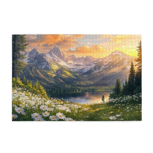 Puzzle 2000 Teile, Puzzle Erwachsene, Holzpuzzle Berg Impossible Jigsaw, Clevere Rätsel, HD Farbe Jigsaw mit Geschenkbox Verpackung for Aesthetic Room Decor, Geschenke für Frauen Natur 100x70cm p-1877 von Yuammgxi