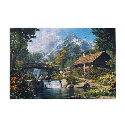 Puzzle 2000 Teile, Puzzle Erwachsene, Holzpuzzle Berg Impossible Jigsaw, Clevere Rätsel, HD Farbe Jigsaw mit Geschenkbox Verpackung for Room Decor, Geschenke für Frauen Brücke 100x70cm p-1158 von Yuammgxi