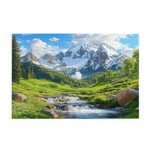 Puzzle 2000 Teile, Puzzle Erwachsene, Holzpuzzle Berg Impossible Jigsaw, Clevere Rätsel, HD Farbe Jigsaw mit Geschenkbox Verpackung for Room Decor, Geschenke für Frauen Landschaft 100x70cm p-1048 von Yuammgxi