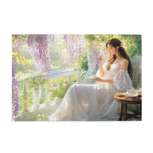 Puzzle 2000 Teile, Puzzle Erwachsene, Holzpuzzle Blume Impossible Jigsaw, Clevere Rätsel, HD Farbe Jigsaw mit Geschenkbox Verpackung for Aesthetic Room Decor, Geschenke für Frauen Frau 100x70cm p-45 von Yuammgxi