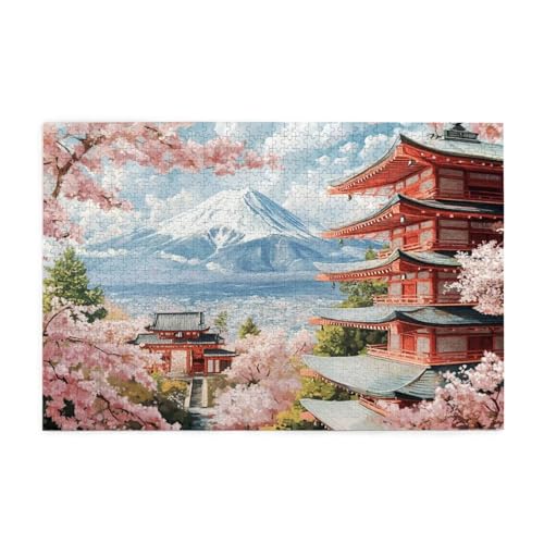 Puzzle 2000 Teile, Puzzle Erwachsene, Holzpuzzle Blume Impossible Jigsaw, Clevere Rätsel, HD Farbe Jigsaw mit Geschenkbox Verpackung for Aesthetic Room Decor, Geschenke für Frauen Japan 100x70cm p-891 von Yuammgxi