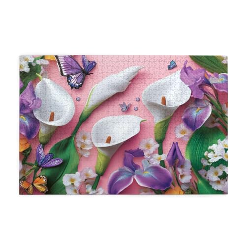 Puzzle 2000 Teile, Puzzle Erwachsene, Holzpuzzle Blume Impossible Jigsaw, Clevere Rätsel, HD Farbe Jigsaw mit Geschenkbox Verpackung for Aesthetic Room Decor, Geschenke für Frauen Lila 100x70cm p-1252 von Yuammgxi