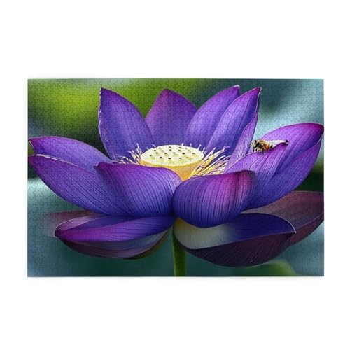 Puzzle 2000 Teile, Puzzle Erwachsene, Holzpuzzle Blume Impossible Jigsaw, Clevere Rätsel, HD Farbe Jigsaw mit Geschenkbox Verpackung for Aesthetic Room Decor, Geschenke für Frauen Lotus 100x70cm p-405 von Yuammgxi