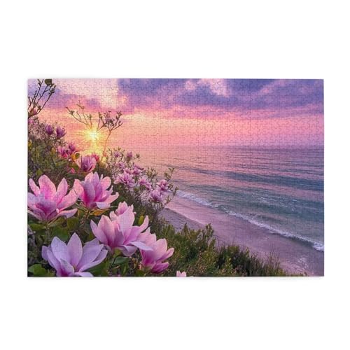 Puzzle 2000 Teile, Puzzle Erwachsene, Holzpuzzle Blume Impossible Jigsaw, Clevere Rätsel, HD Farbe Jigsaw mit Geschenkbox Verpackung for Aesthetic Room Decor, Geschenke für Frauen Meer 100x70cm p-1302 von Yuammgxi